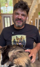 Adan with a dog